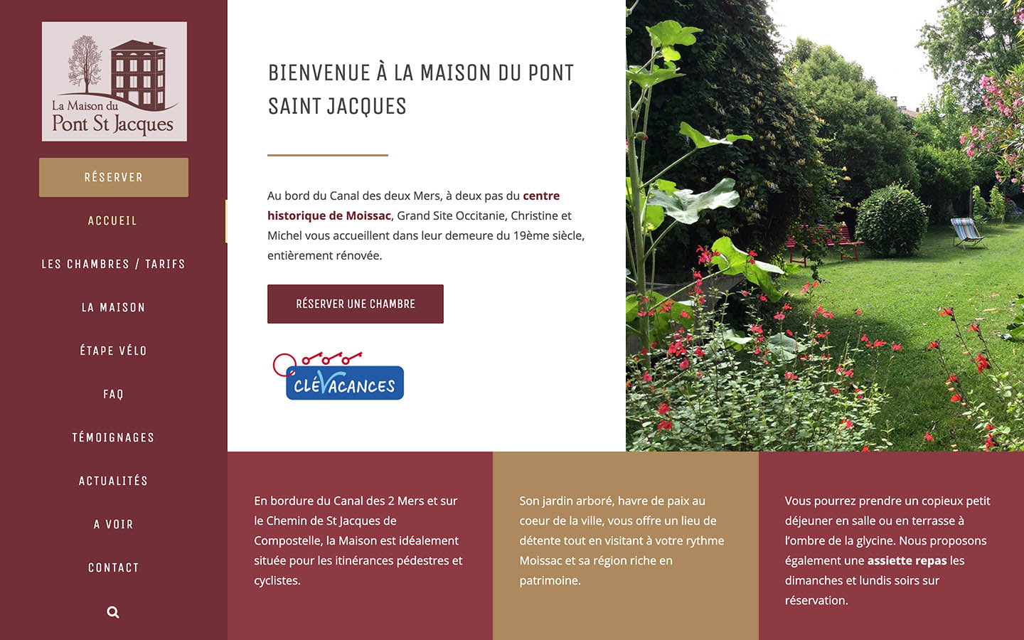 Maison Du Pont St Jacques Website Screenshot | Creative Elements Consulting