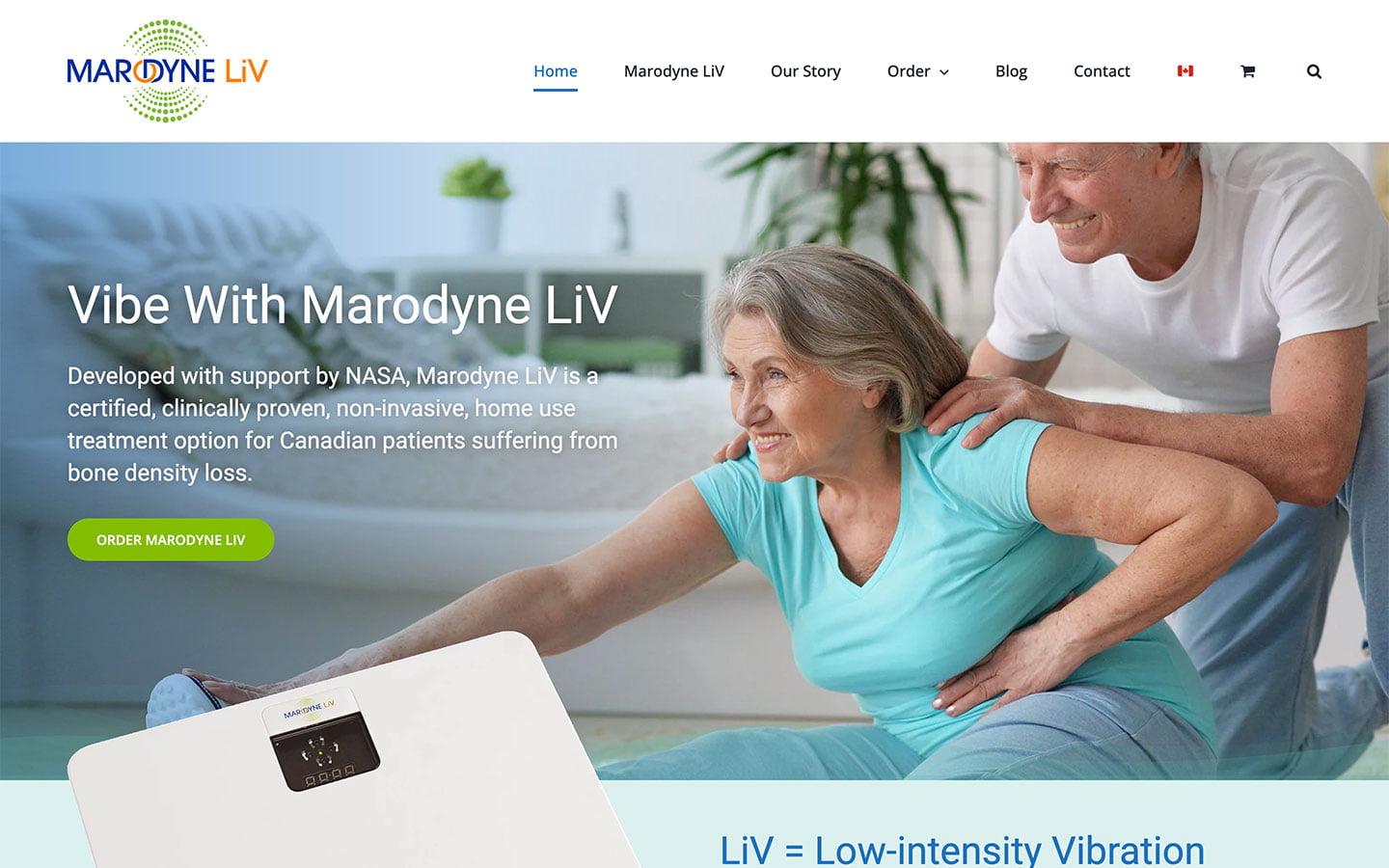 Marodyne LiV Website Screenshot | Creative Elements Consulting