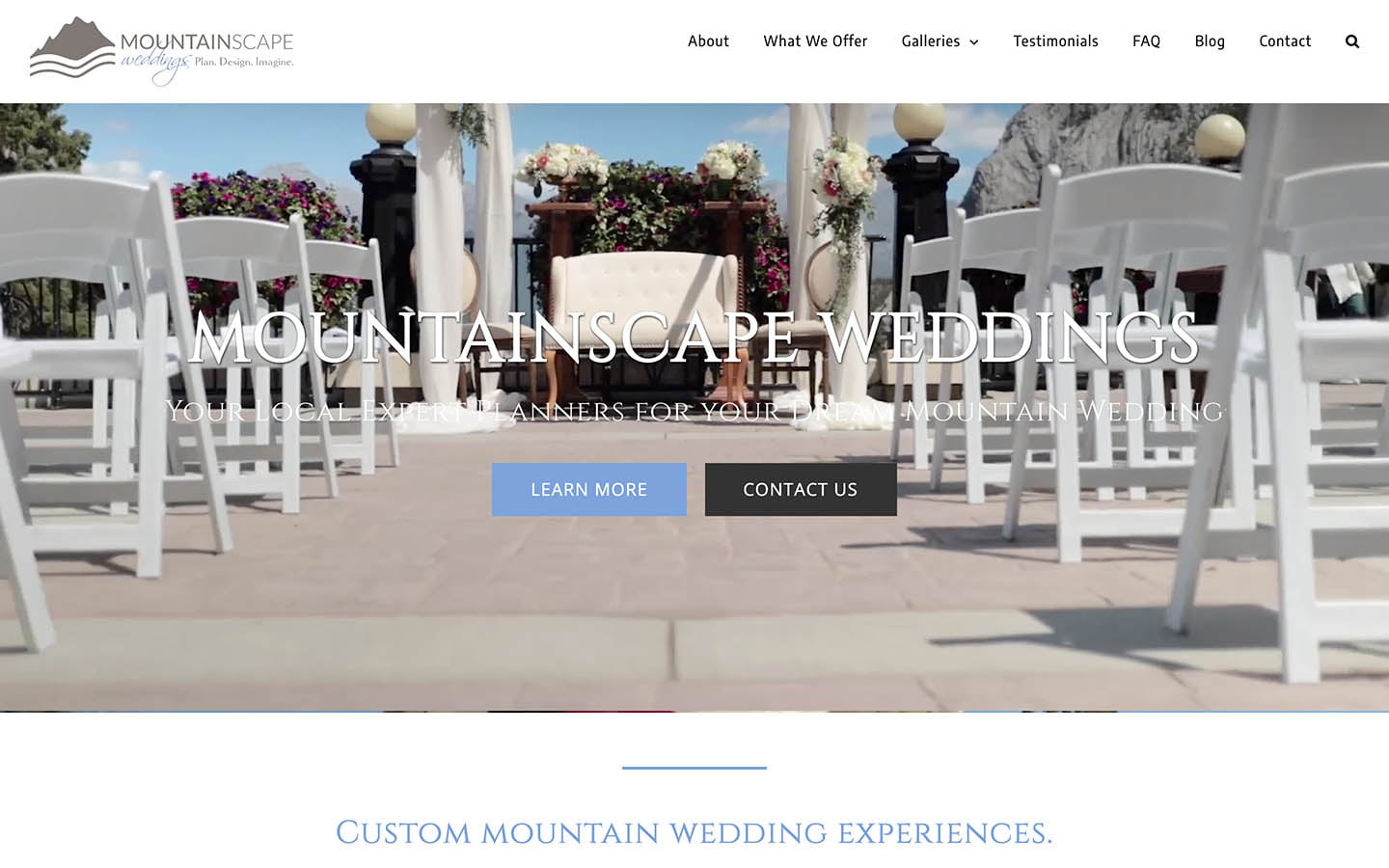 Mountainscape Weddings Website Screenshot | Creative Elements Consulting