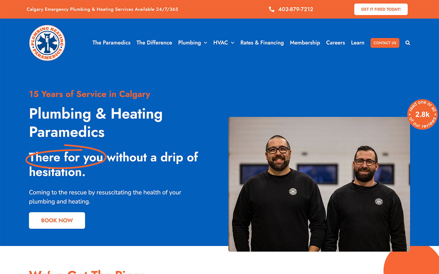Plumbing & Heating Paramedics Website Screenshot | Creative Elements Consulting